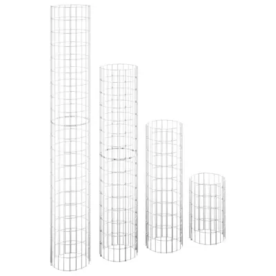 vidaXL Okrogle visoke grede gabion 4 kosi Ø30x50/100/150/200 cm
