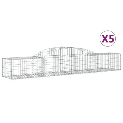 vidaXL Obokane gabion košare 5 kosi 300x50x40/60 cm pocinkano železo