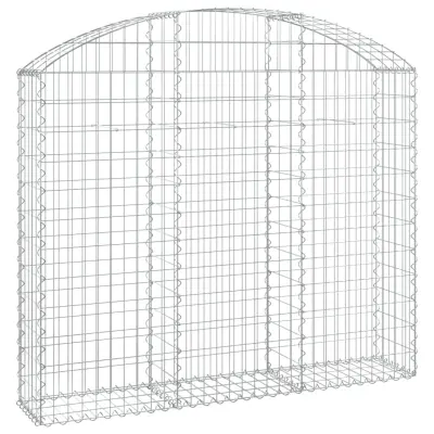 vidaXL Obokana gabionska košara 150x30x120/140 cm pocinkano železo
