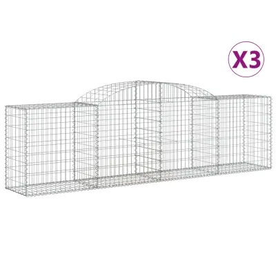 vidaXL Obokane gabion košare 3 kosi 300x50x80/100 cm pocinkano železo