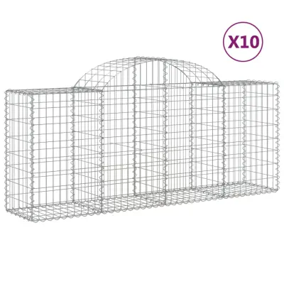 vidaXL Obokane gabion košare 10 kosov 200x50x80/100 cm cinkano železo