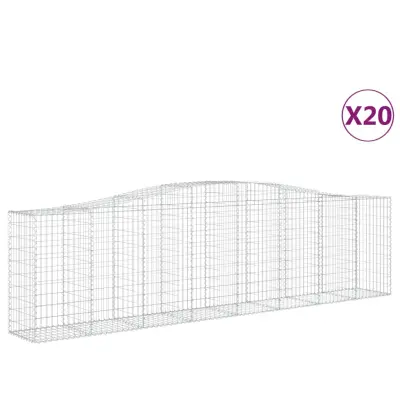 vidaXL Obokane gabion košare 20 kosi 400x50x100/120cm pocinkano železo