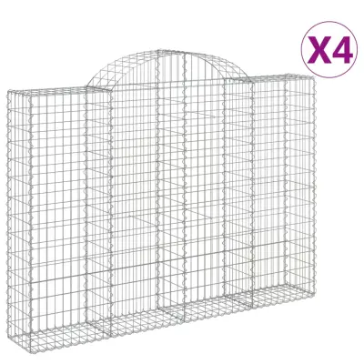 vidaXL Obokane gabion košare 4 kosi 200x30x140/160 cm pocinkano železo