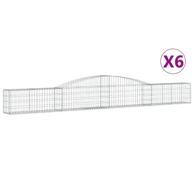 vidaXL Obokane gabion košare 6 kosi 400x30x40/60 cm pocinkano železo