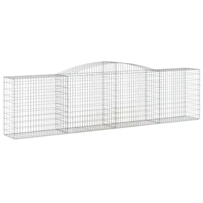 vidaXL Obokana gabonska košara 400x50x100/120 cm pocinkano železo