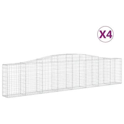 vidaXL Obokane gabion košare 4 kosi 400x30x80/100 cm pocinkano železo