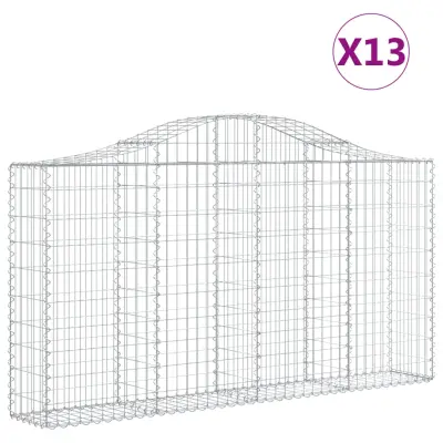 vidaXL Obokane gabion košare 13kosov 200x30x100/120cm pocinkano železo