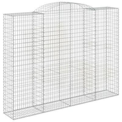 vidaXL Obokana gabionska košara 300x50x220/240 cm pocinkano železo
