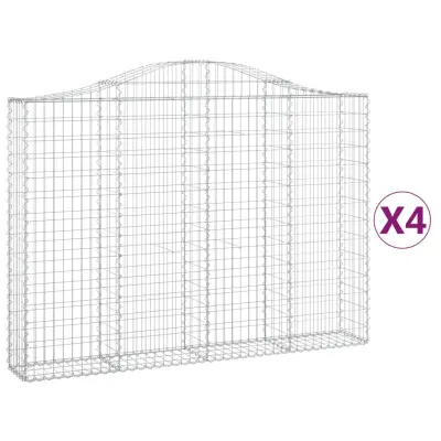 vidaXL Obokane gabion košare 4 kosi 200x30x140/160 cm pocinkano železo