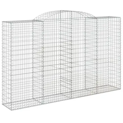 vidaXL Obokana gabionska košara 300x50x180/200 cm pocinkano železo