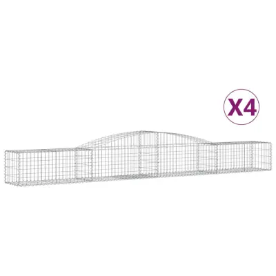 vidaXL Obokane gabion košare 4 kosi 400x50x40/60 cm pocinkano železo