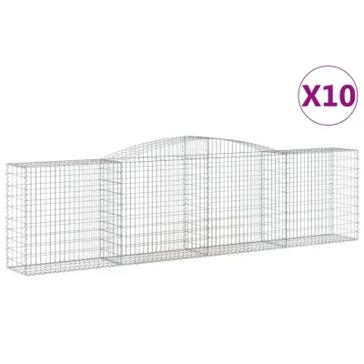 vidaXL Obokane gabion košare 10 kosi 400x50x100/120cm pocinkano železo