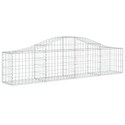 vidaXL Obokana gabionska košara 200x30x40/60 cm pocinkano železo