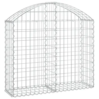 vidaXL Obokana gabionska košara 100x30x80/100 cm pocinkano železo