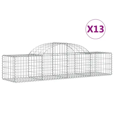 vidaXL Obokane gabion košare 13 kosov 200x50x40/60 cm pocinkano železo