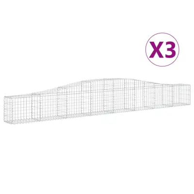 vidaXL Obokane gabion košare 3 kosi 400x30x40/60 cm pocinkano železo