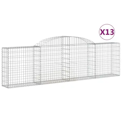 vidaXL Obokane gabion košare 13 kosi 300x30x80/100 cm pocinkano železo