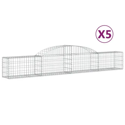 vidaXL Obokane gabion košare 5 kosi 300x30x40/60 cm pocinkano železo