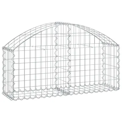 vidaXL Obokana gabionska košara 100x30x40/60 cm pocinkano železo