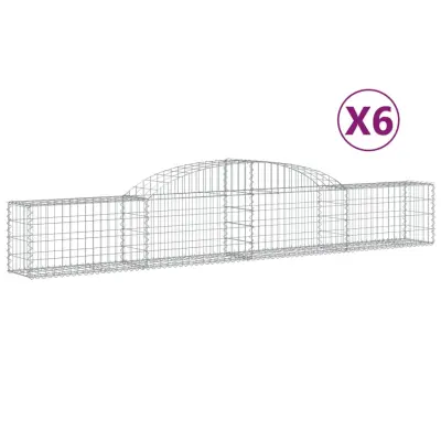 vidaXL Obokane gabion košare 6 kosi 300x30x40/60 cm pocinkano železo