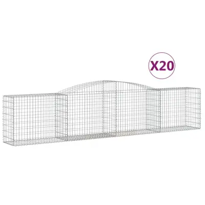 vidaXL Obokane gabion košare 20 kosov 400x50x80/100 cm cinkano železo