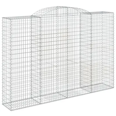 vidaXL Obokana gabionska košara 300x50x200/220 cm pocinkano železo
