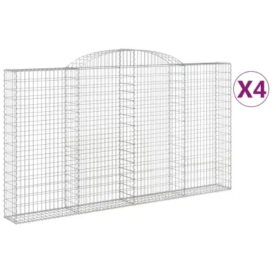vidaXL Obokane gabion košare 4 kosi 300x30x160/180 cm pocinkano železo