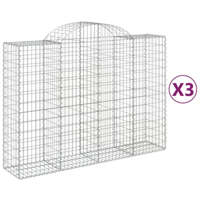 vidaXL Obokane gabion košare 3 kosi 200x50x140/160 cm pocinkano železo