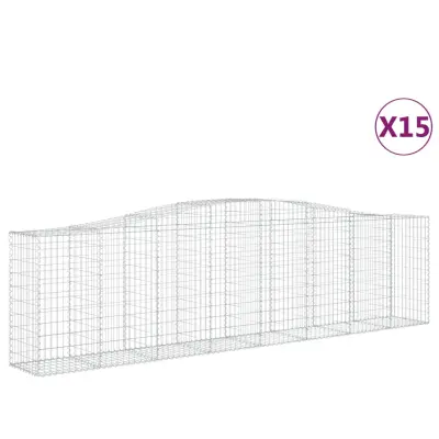 vidaXL Obokane gabion košare 15 kosi 400x50x100/120cm pocinkano železo