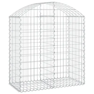 vidaXL Obokana gabionska košara 100x50x100/120 cm pocinkano železo