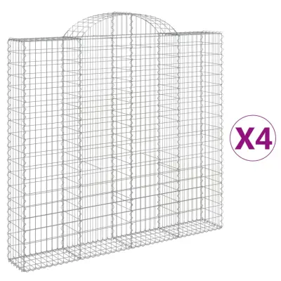 vidaXL Obokane gabion košare 4 kosi 200x30x180/200 cm pocinkano železo