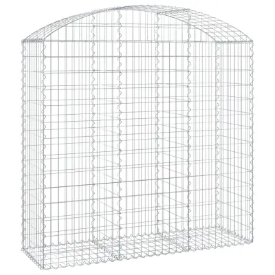 vidaXL Obokana gabionska košara 150x50x140/160 cm pocinkano železo