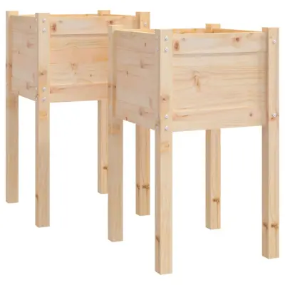 vidaXL Vrtno cvetlično korito 2 kosa 40x40x70 cm trdna borovina