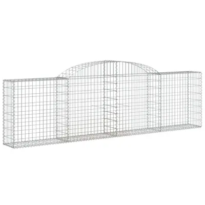 vidaXL Obokana gabionska košara 300x30x80/100 cm pocinkano železo