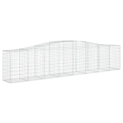 vidaXL Obokana gabonska košara 400x50x80/100 cm pocinkano železo