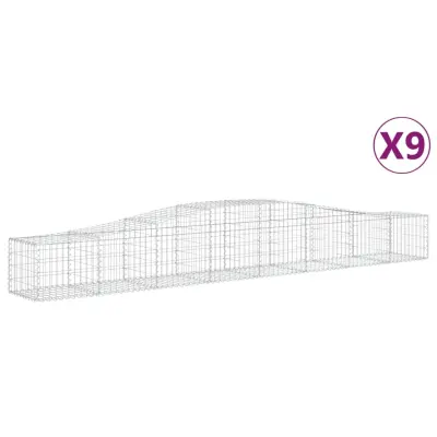 vidaXL Obokane gabion košare 9 kosa 400x50x40/60 cm pocinkano železo