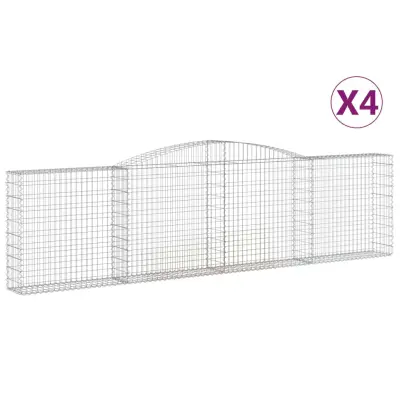 vidaXL Obokane gabion košare 4 kosi 400x30x100/120 cm pocinkano železo