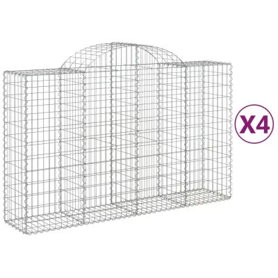 vidaXL Obokane gabion košare 4 kosi 200x50x120/140 cm pocinkano železo
