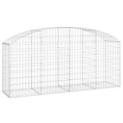 vidaXL Obokana gabionska košara 200x50x80/100 cm pocinkano železo