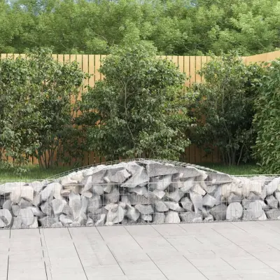 vidaXL Obokana gabonska košara 400x50x40/60 cm pocinkano železo