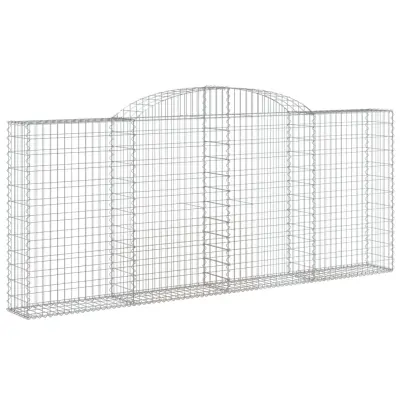 vidaXL Obokana gabionska košara 300x30x120/140 cm pocinkano železo