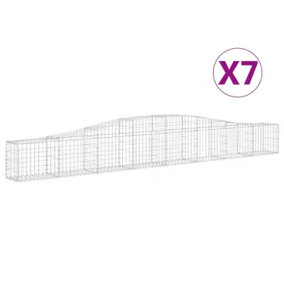 vidaXL Obokane gabion košare 7 kosi 400x30x40/60 cm pocinkano železo