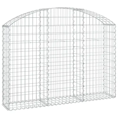 vidaXL Obokana gabionska košara 150x30x100/120 cm pocinkano železo
