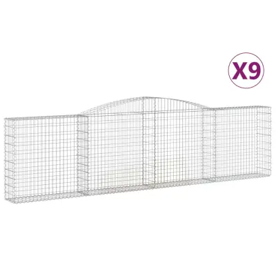 vidaXL Obokane gabion košare 9 kosi 400x30x100/120 cm pocinkano železo