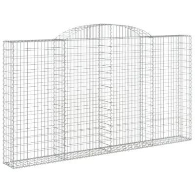 vidaXL Obokana gabionska košara 300x30x160/180 cm pocinkano železo