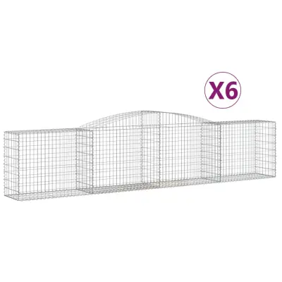 vidaXL Obokane gabion košare 6 kosov 400x50x80/100 cm pocinkano železo