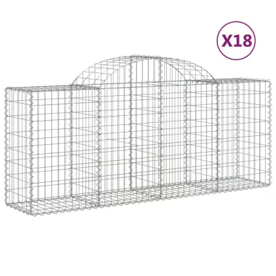 vidaXL Obokane gabion košare 18 kosov 200x50x80/100 cm cinkano železo