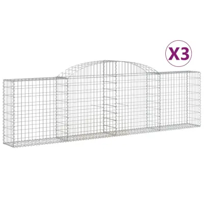 vidaXL Obokane gabion košare 3 kosi 300x30x80/100 cm pocinkano železo