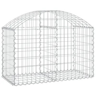 vidaXL Obokana gabionska košara 100x50x60/80 cm pocinkano železo