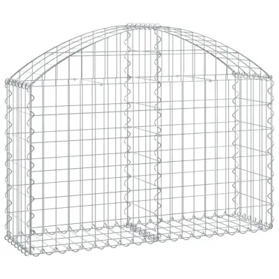 vidaXL Obokana gabionska košara 100x30x60/80 cm pocinkano železo